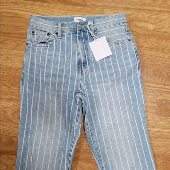 Pistola Presley Pinstripe High Waisted Vintage 90’s Jeans - Picture 4 of 6